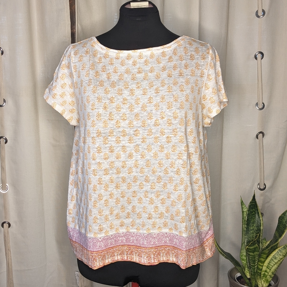 J. Jill 100% linen short sleeve shirt Medium